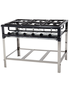 Anafe 6 hornallas estructural con base